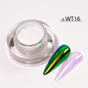 KROMI Aurora green nail chrome powder WT16