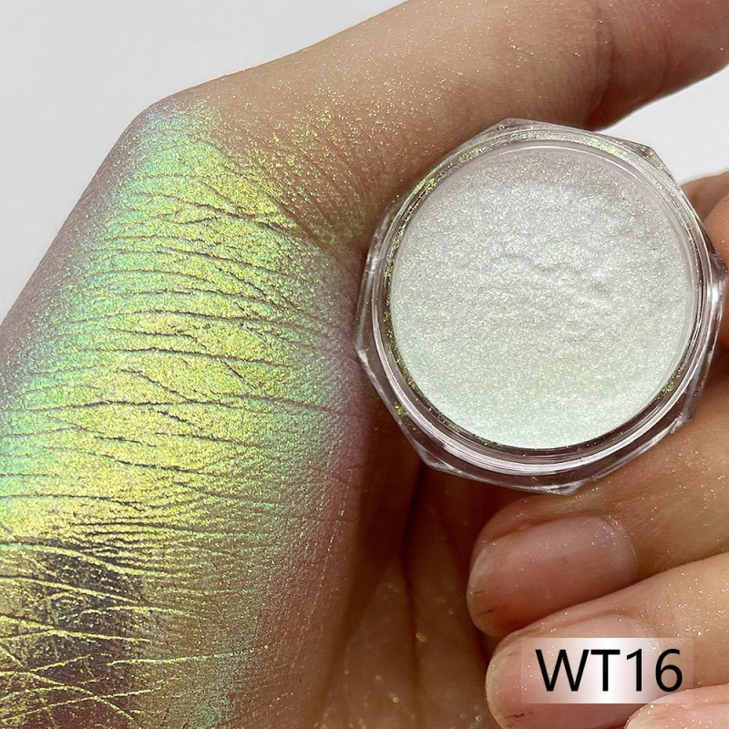 KROMI Aurora green nail chrome powder WT16