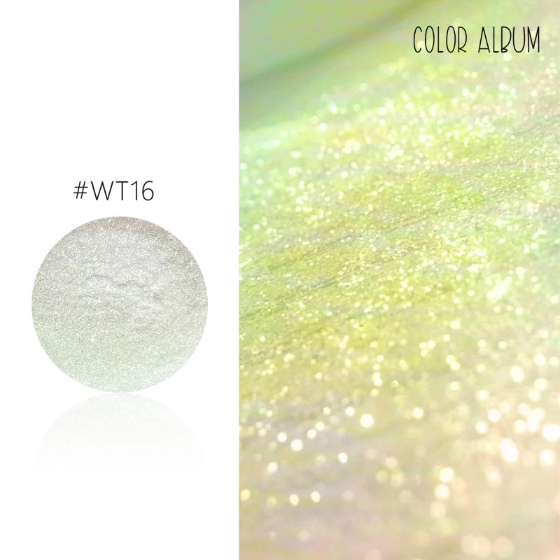 KROMI Aurora green nail chrome powder WT16