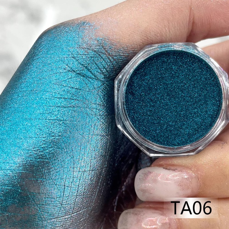 KROMI Cyan nail chrome powder TA06