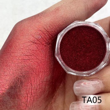 KROMI Red nail chrome powder TA05