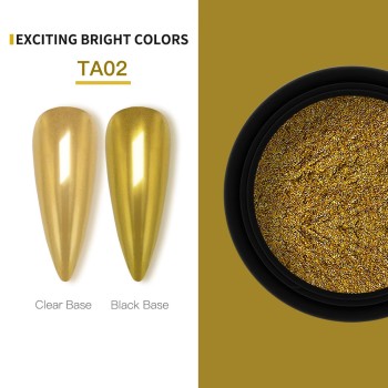 KROMI Holographic Gold nail chrome powder TA02