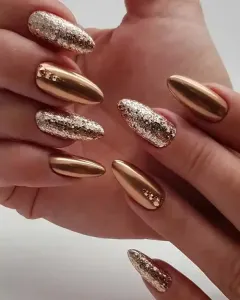 Complex chrome nail art